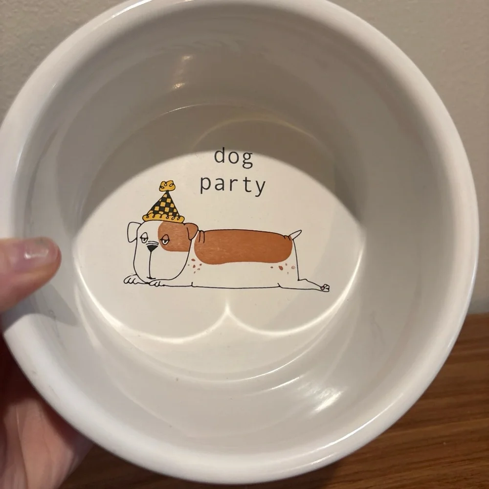 Ursula Dodge Dog “PARTY DOG” Dish Pet Water Food Bowl Signature Stoneware